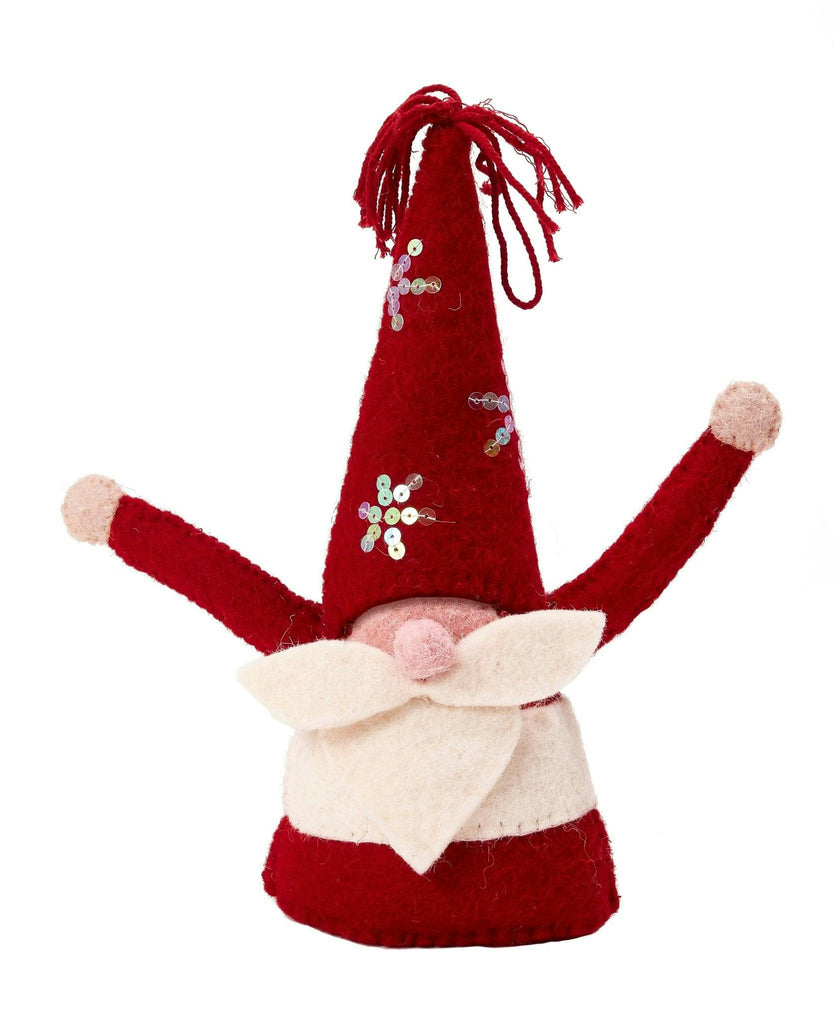Handmade Christmas Gnome Tree Topper Hand Felted Wool