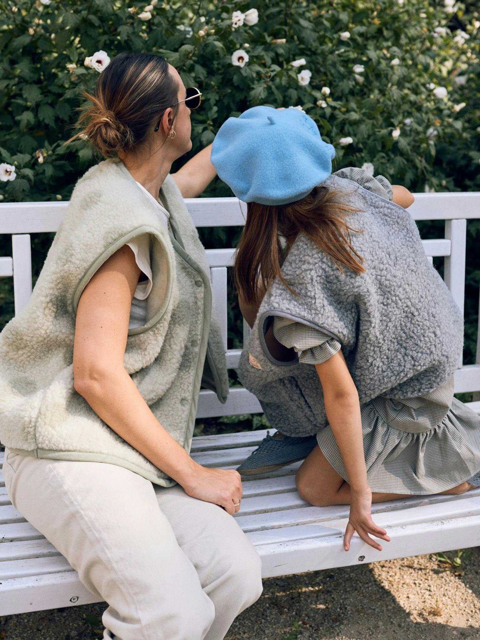 children's merino wool vest - stone grey
