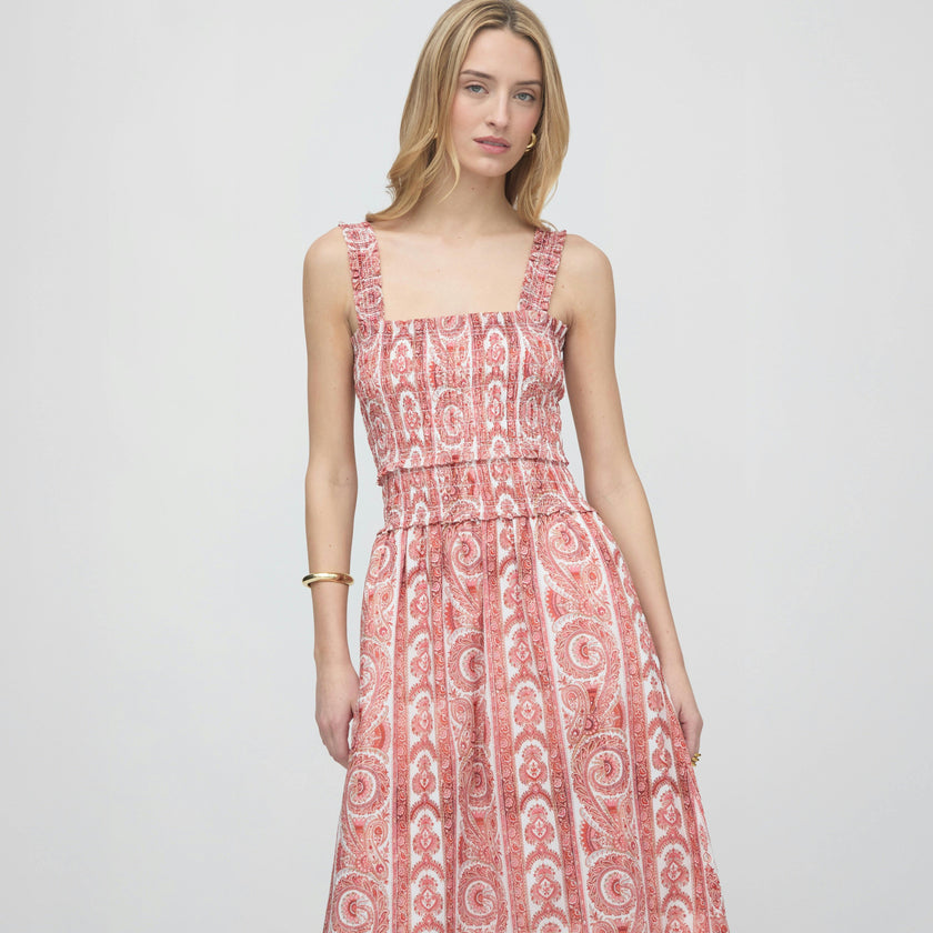 The Azalea Maxi Nap Dress - Coral Corsica Paisley