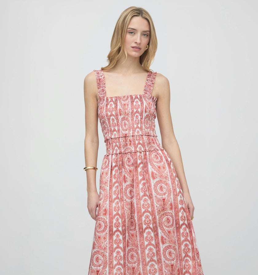 The Azalea Maxi Nap Dress - Coral Corsica Paisley