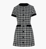 The Allegra Dress - Black and White Tweed
