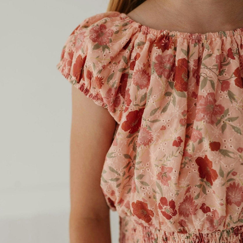 Eyelet Peasant Top
