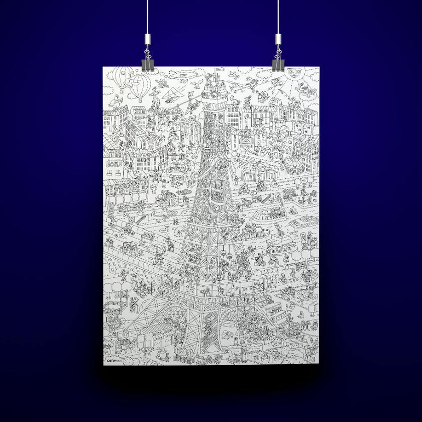 EIFFEL TOWER COLORING POSTER