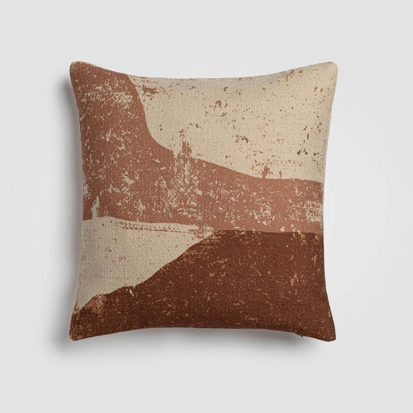 Canyon Layers Earth-Tone Brown Accent Pillow