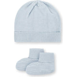 Organic Sweater Beanie and Bootie 2-Piece Set, Blue