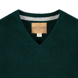 Organic V-Neck Sweater with Elbow Patches
