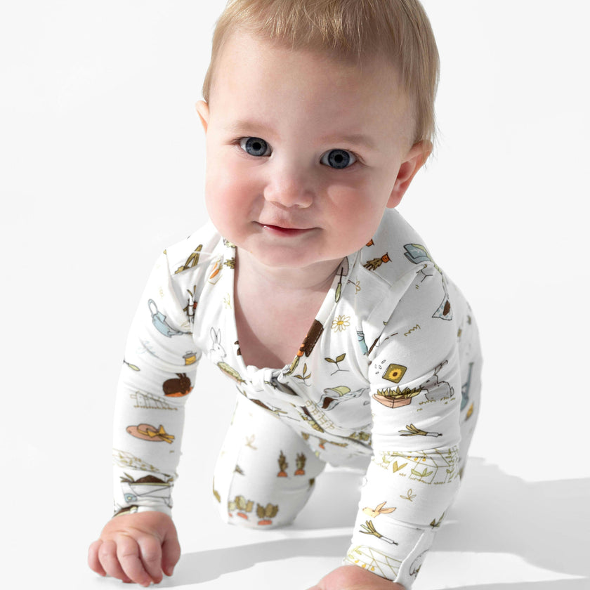 Bunny Garden Bamboo Convertible Footie