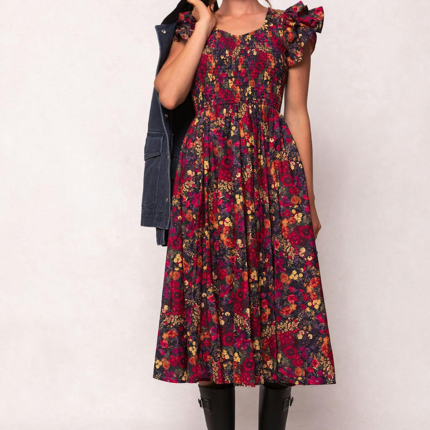 Hattie Dress in Night Garden
