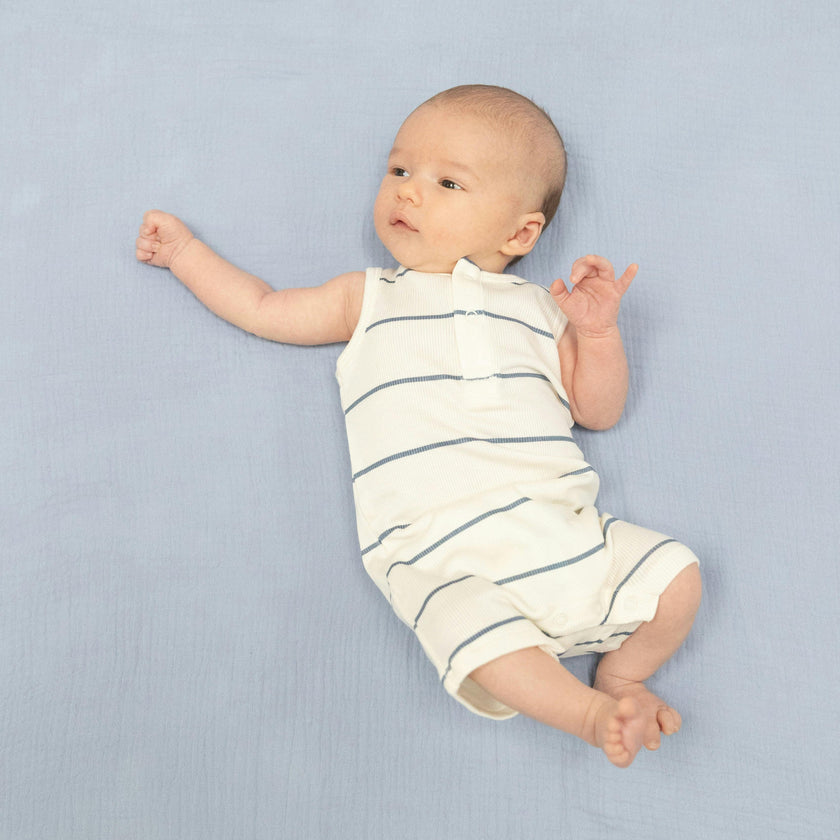 Vintage Stripe - Henley Shortie Romper