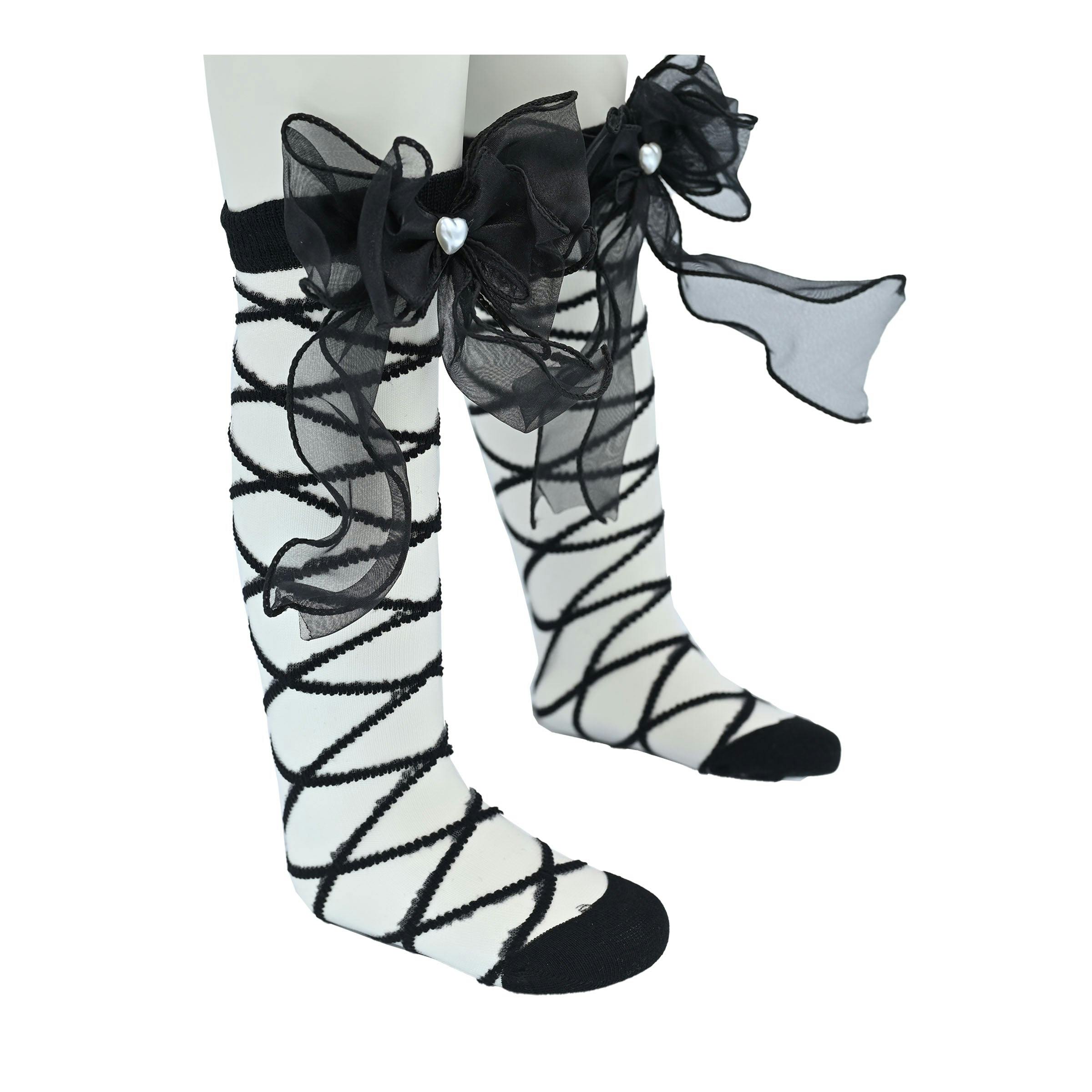 Tulle Tie Wrap Heart Socks