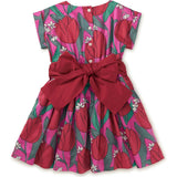 Sateen Sash Dress, Pink