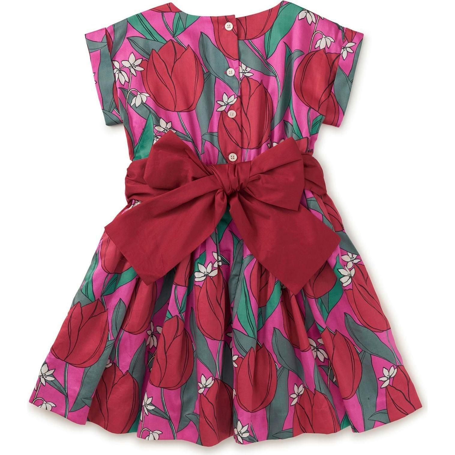 Sateen Sash Dress, Pink