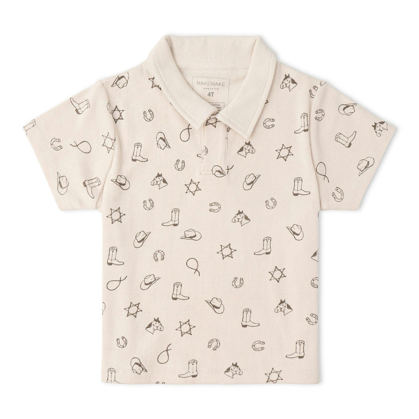 Organic Collar Tee & Shorts Set - Rodeo