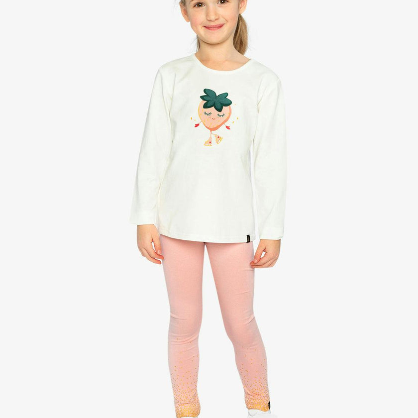 Long Sleeve Organic Cotton Strawberry T-Shirt Off White