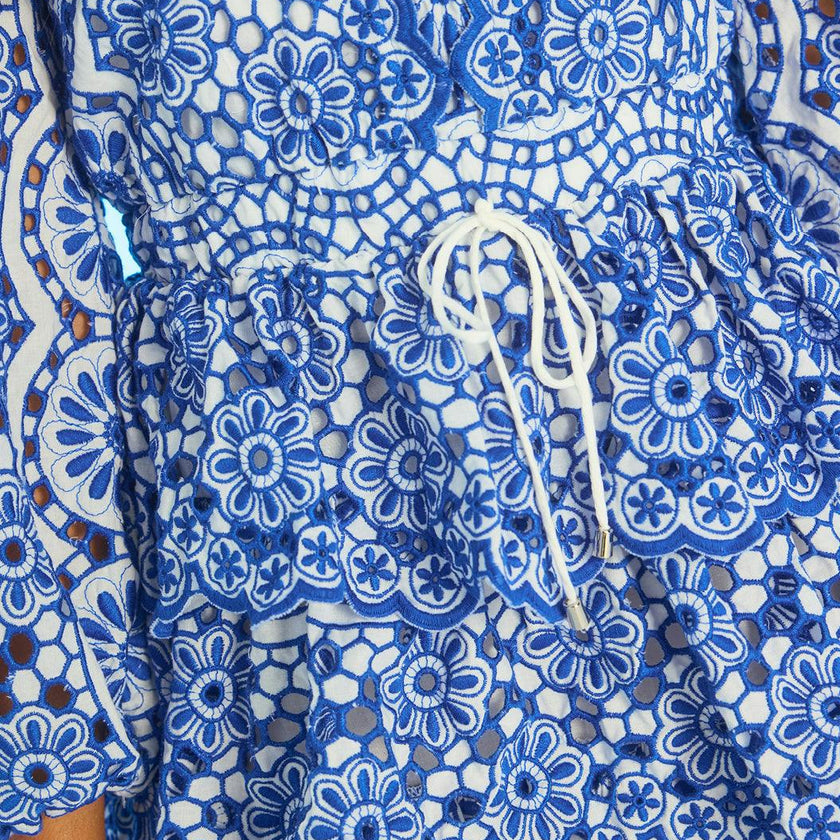 Skyla Sleeve Embroidered Mini Dress