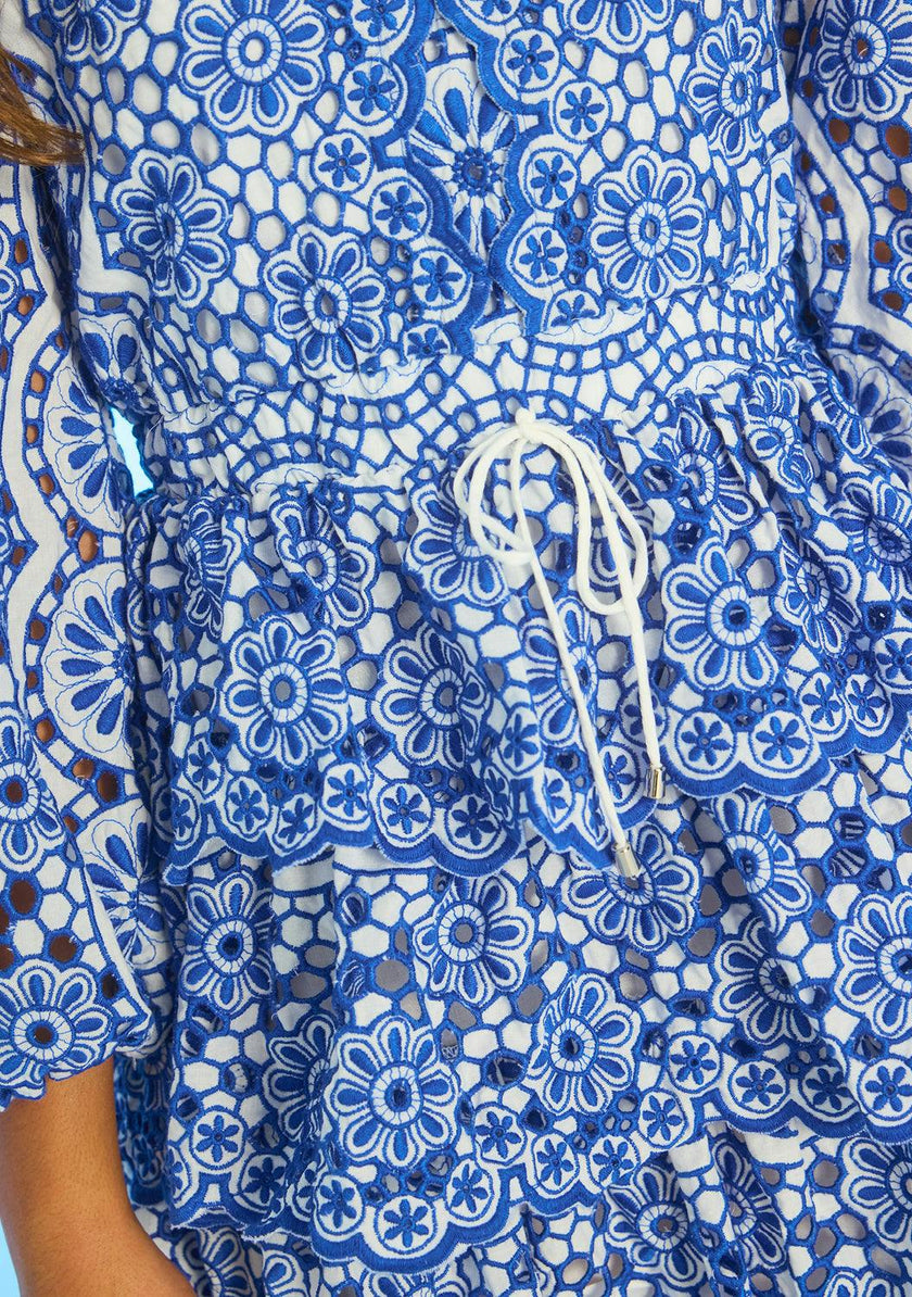 Skyla Sleeve Embroidered Mini Dress