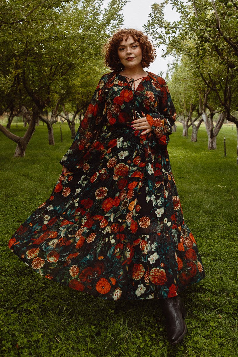 Imogen Dress in Moody Floral