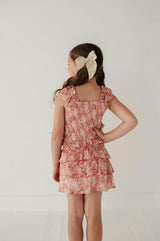 Girls Tiered Mini Skirt in Hannah Bouquet Floral