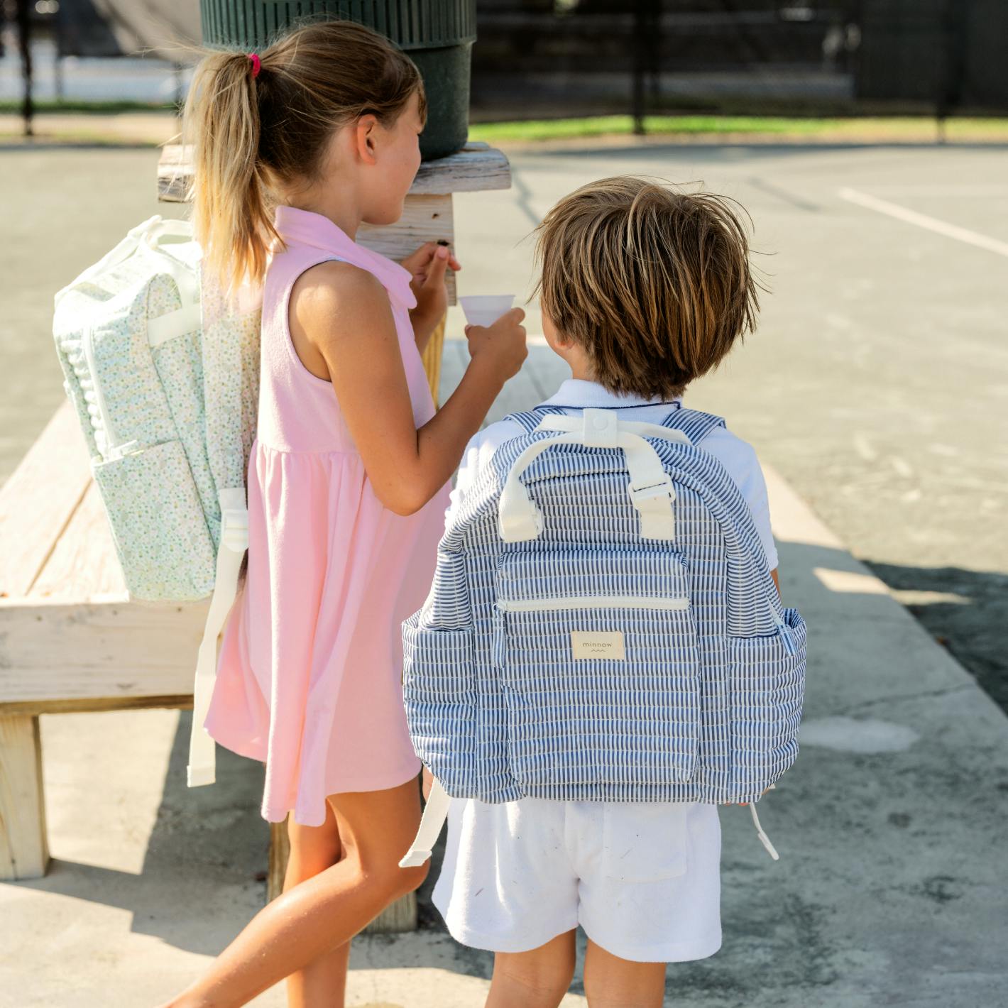 Navy Stripe Everyday Coated Backpack