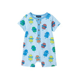 Infant Boys Henley Romper & Bib Set | Blue Ice-Pops