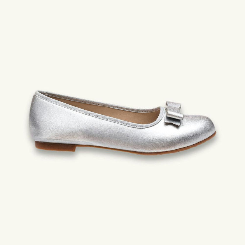 Camille Ballet Flat | Silver Leather
