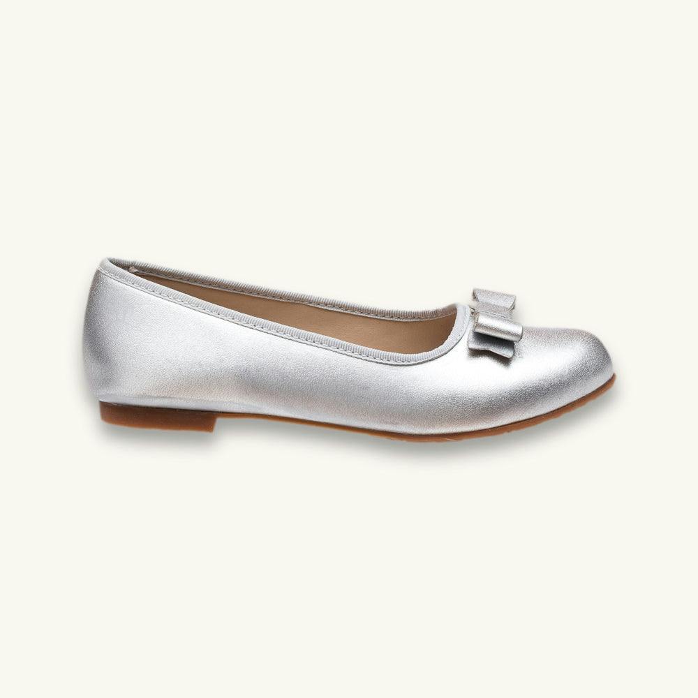 Camille Ballet Flat | Silver Leather