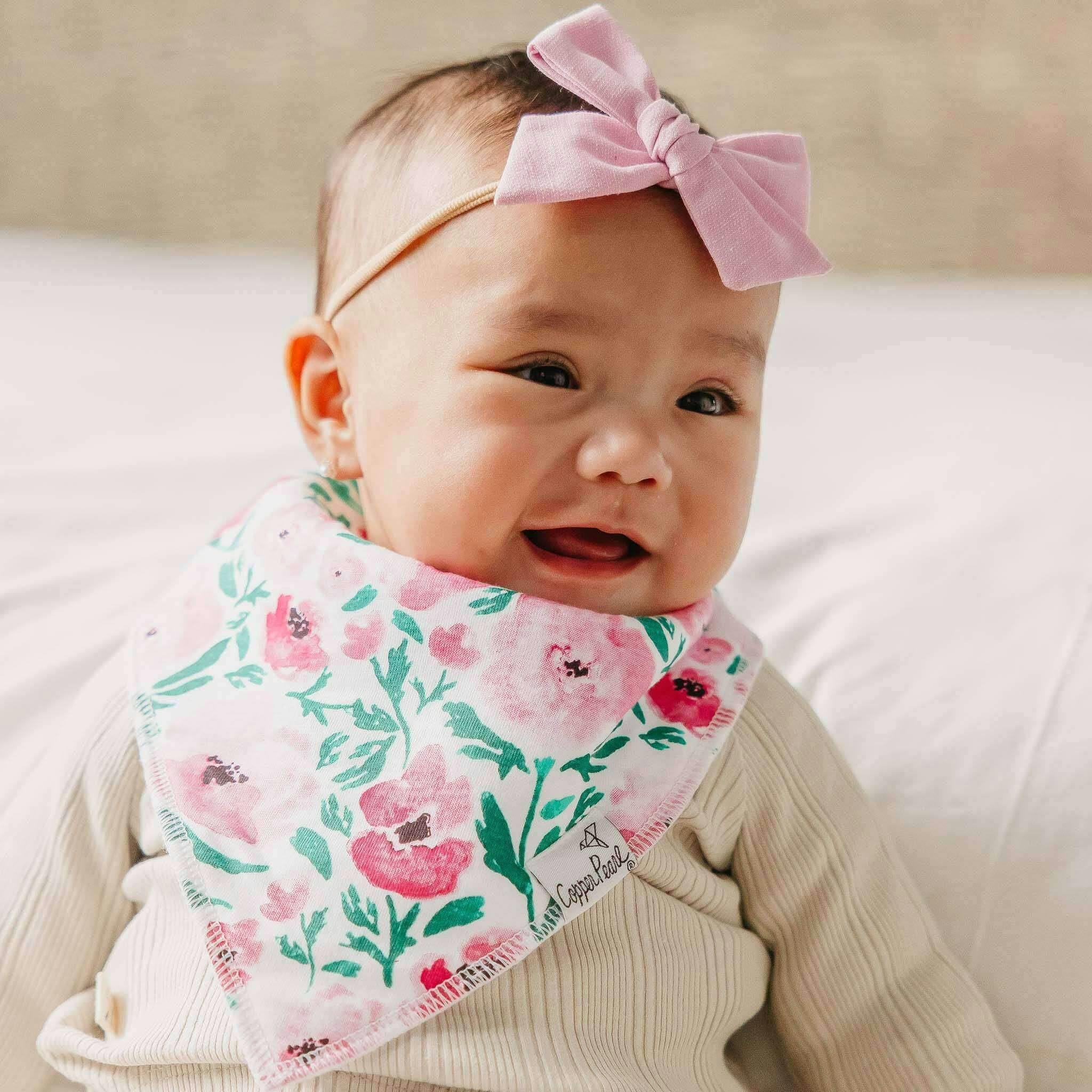 4 Pack Baby Bandana Bibs - Bloom