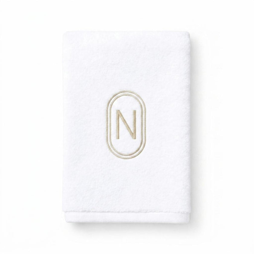 DH Oval Monogram Embroidered Fingertip Towel