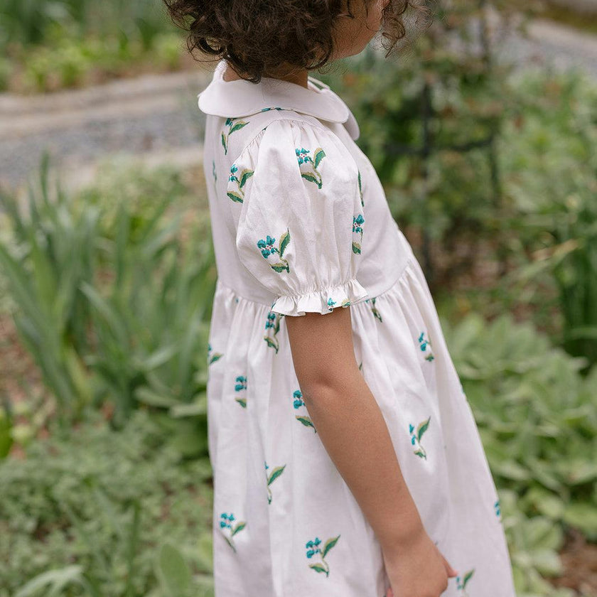 Charlotte Dress in Flame Stitch Floral