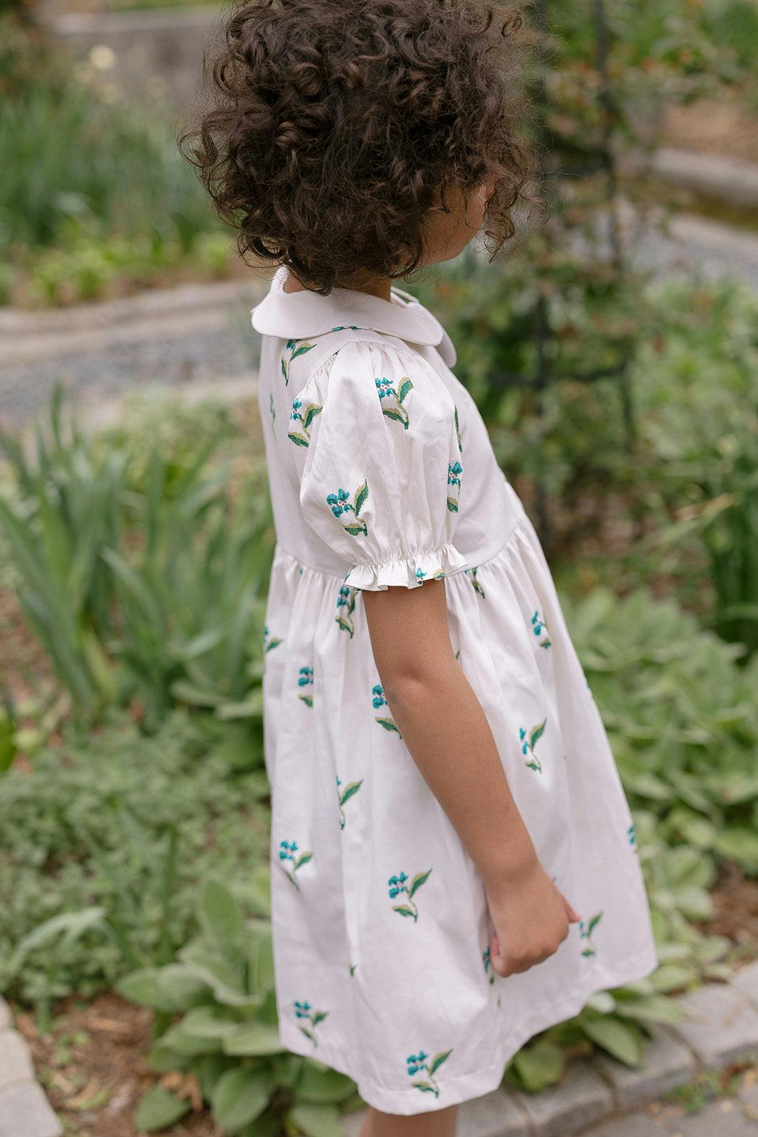 Charlotte Dress in Flame Stitch Floral
