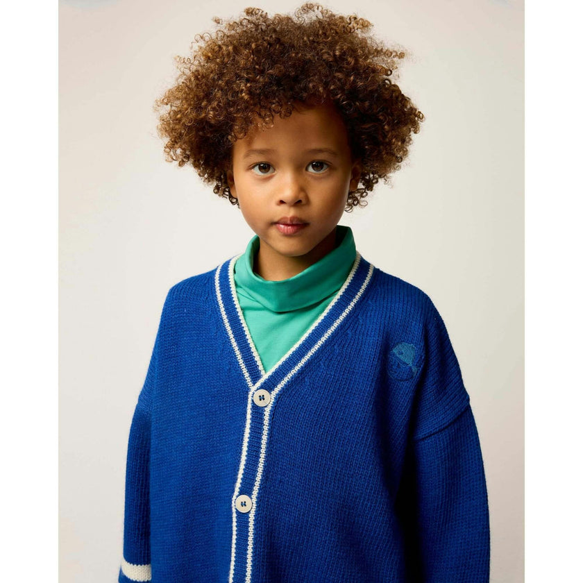 Wool Classroom Cardigan in Cobalt Blue