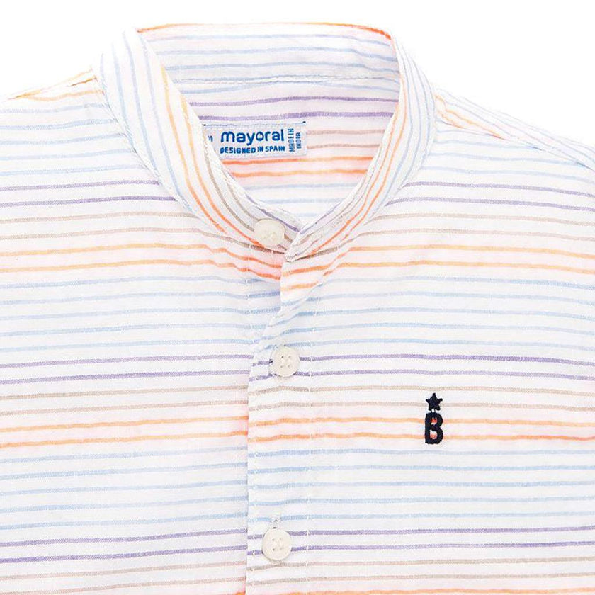 White Neon Striped Shirt