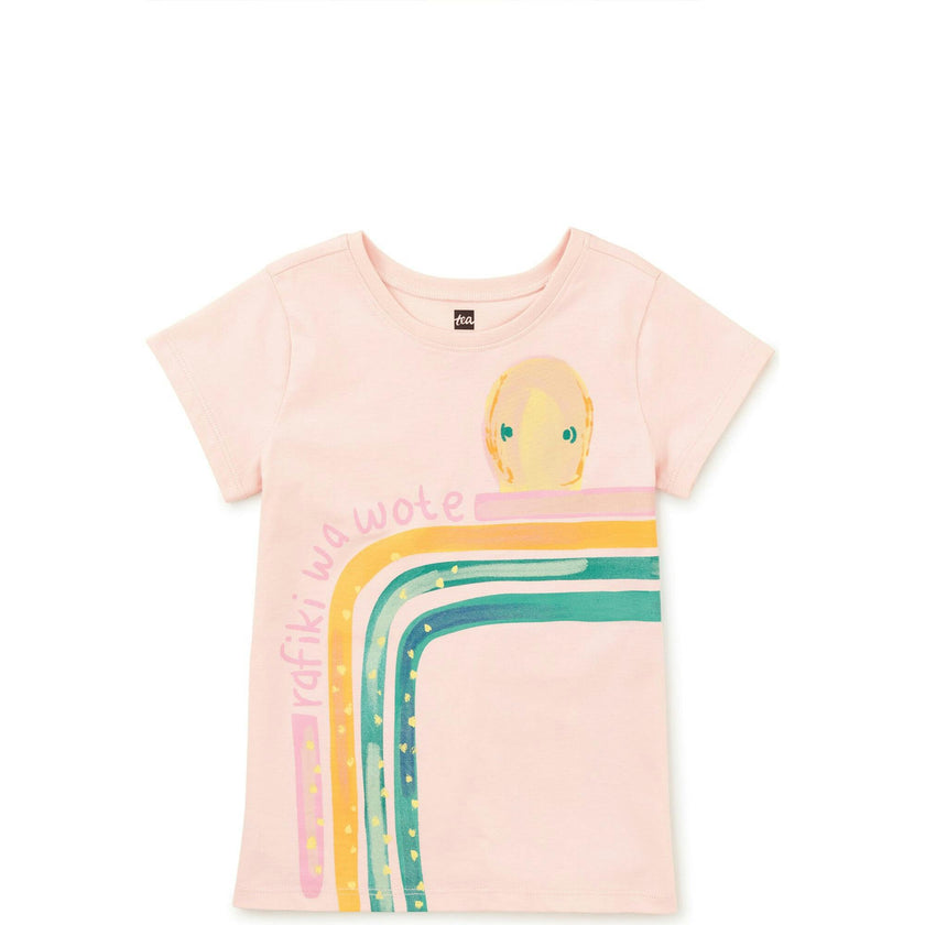 Rainbow Graphic Tee, Pink