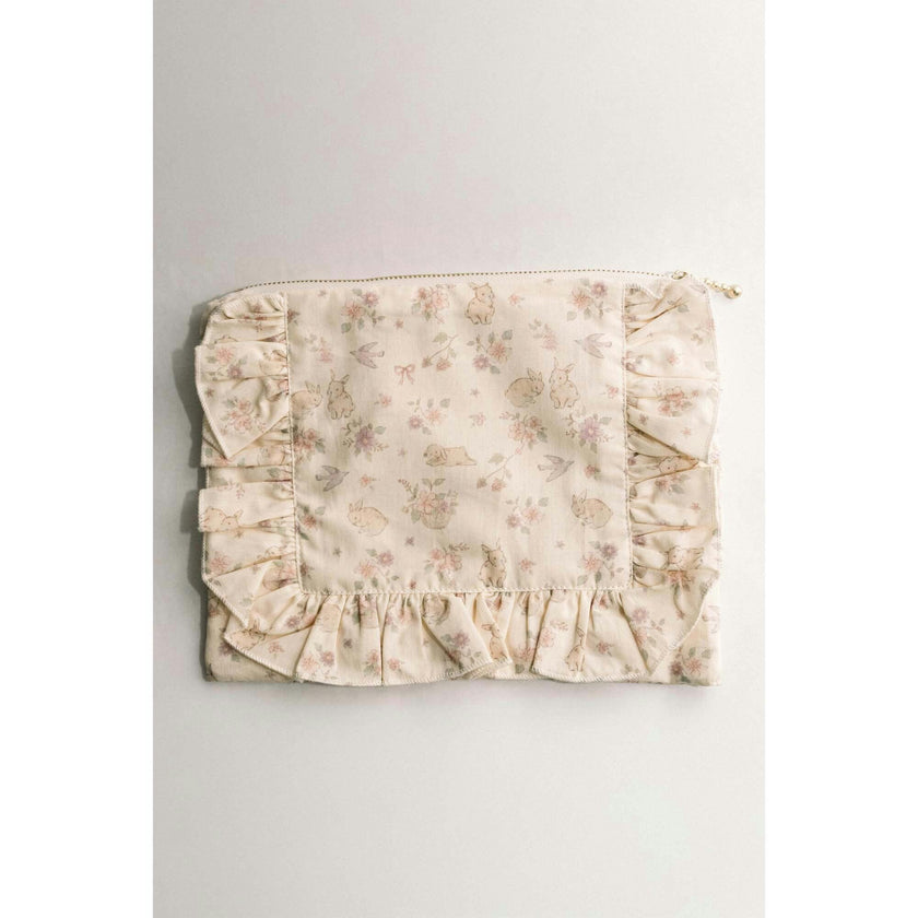 Storybook Timeless Floral Ruffle Zipper Pouch