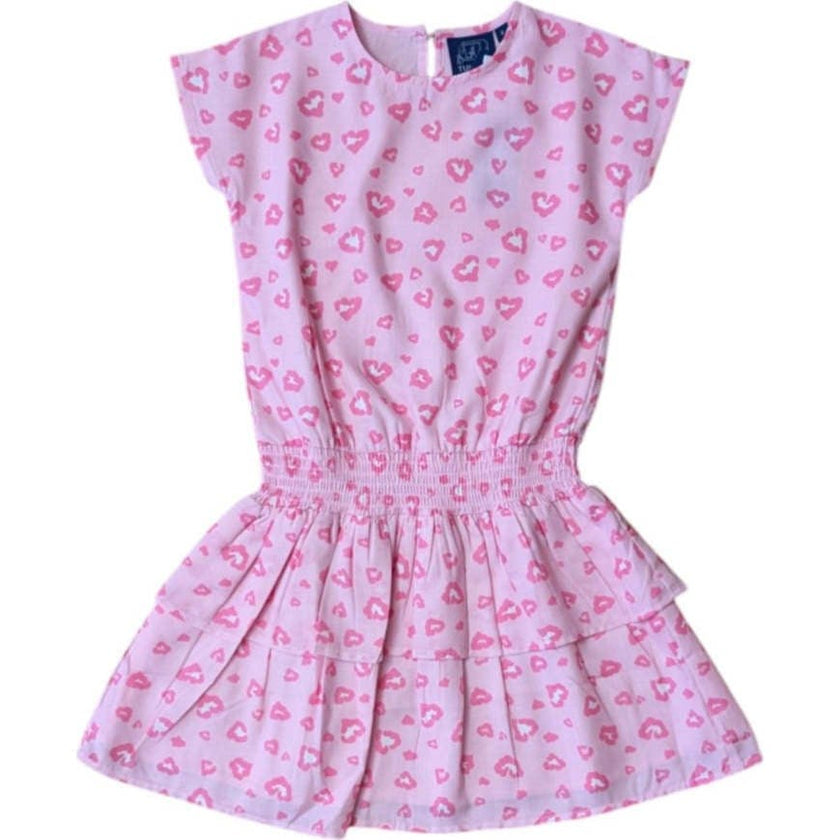Leopard Hearts Tween Smock Waist Dress