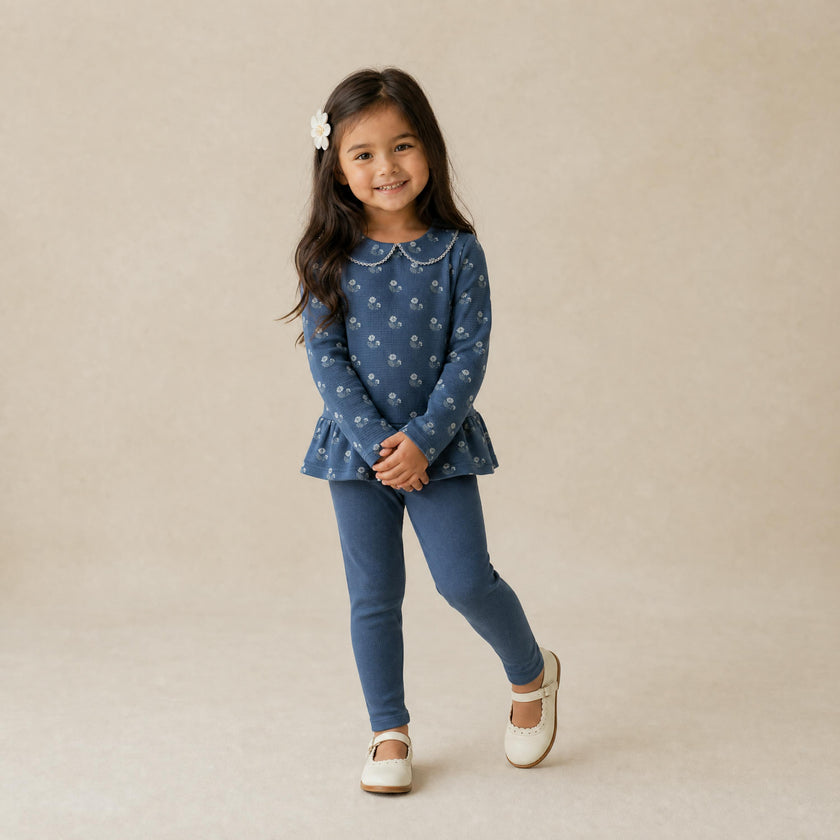 Organic Legging Set of 2 - Indigo Blossom + Navy