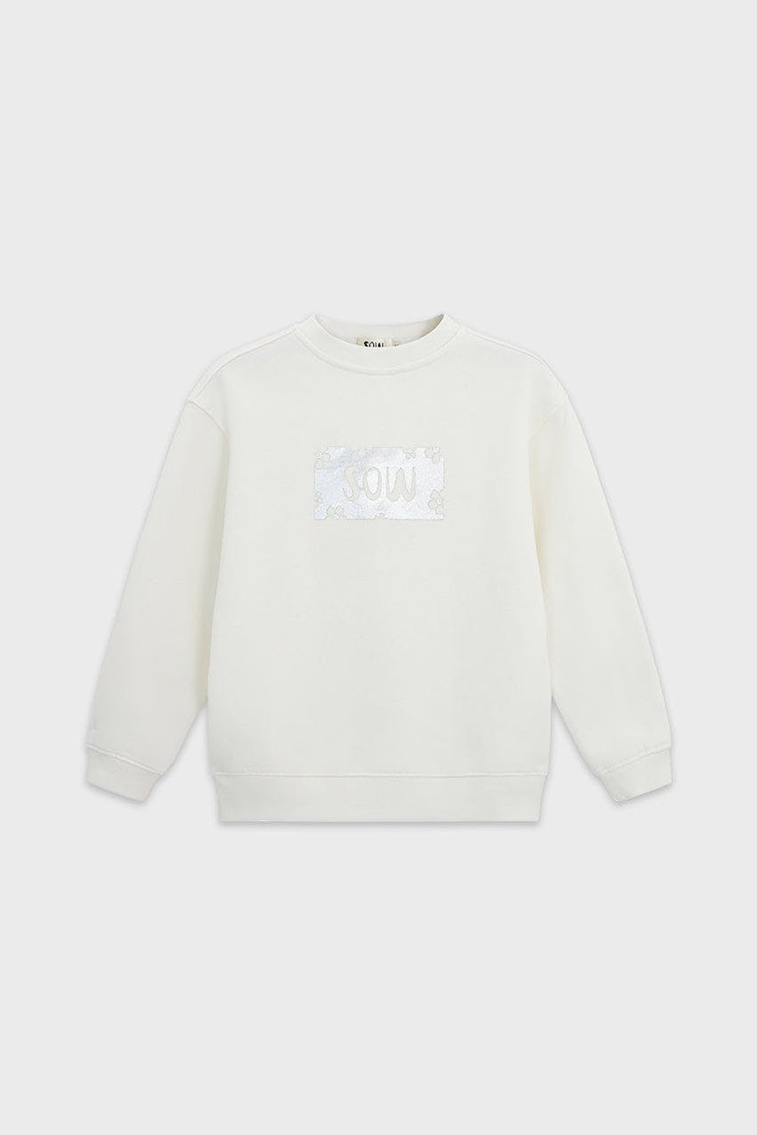 Relaxed Organic Fleece Sweatshirt With SOW print