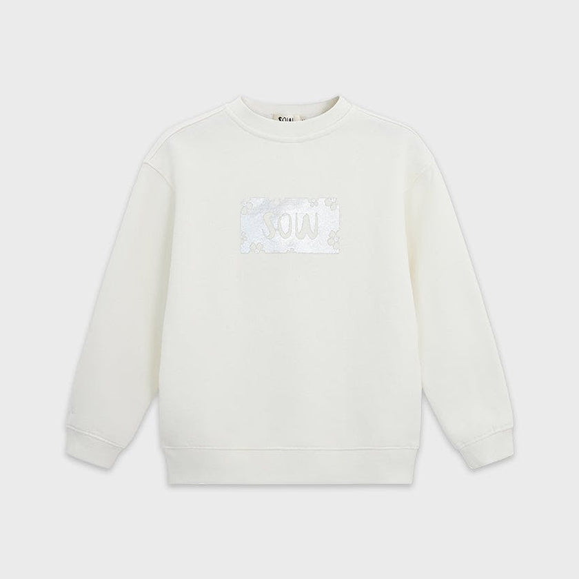Relaxed Organic Fleece Sweatshirt With SOW print