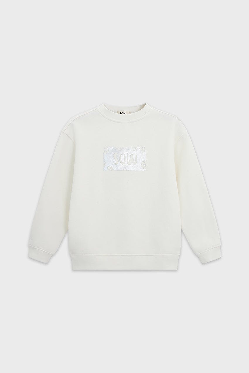 Relaxed Organic Fleece Sweatshirt With SOW print