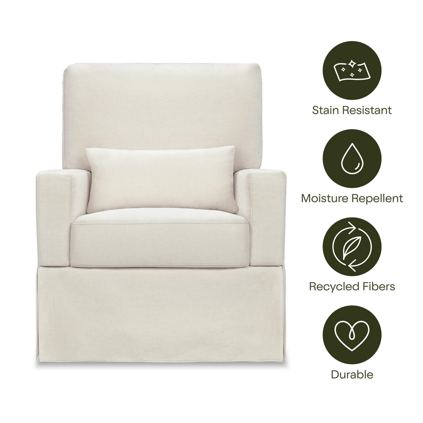 Crawford Recliner and Swivel Glider in Performance Cream Eco-Weave