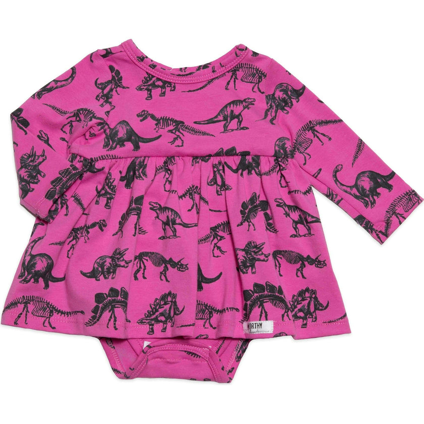 Long Sleeve Bubble Romper in Dino