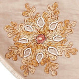 Handmade Pastel Snowflakes Linen Christmas Tree Skirt Natural 60" Arcadia Home