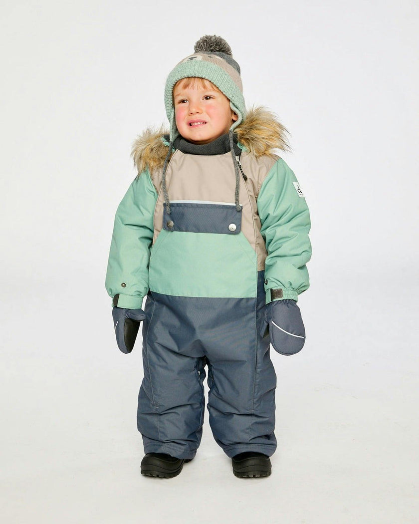 Baby One Piece Snowsuit Adapted For Car Seats Cool Dark Grey