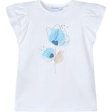 Cotton Blue Floral Detail T-Shirt