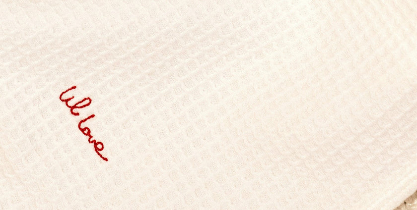 Lil Love Embroidered Waffle Blanket