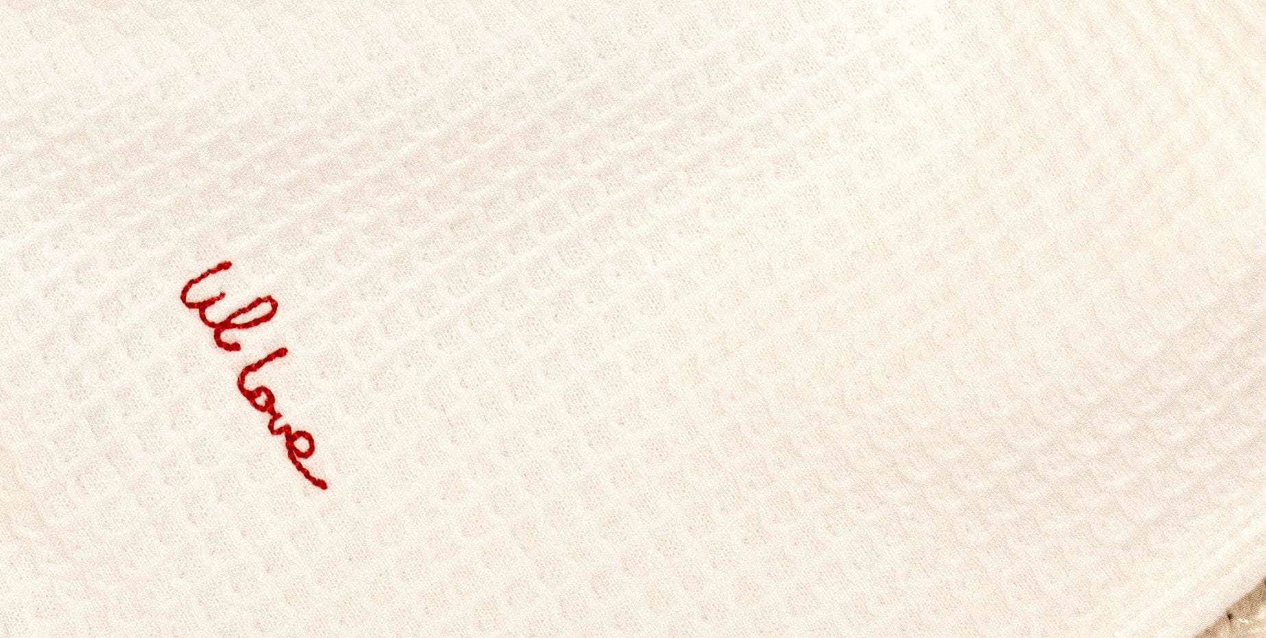 Lil Love Embroidered Waffle Blanket