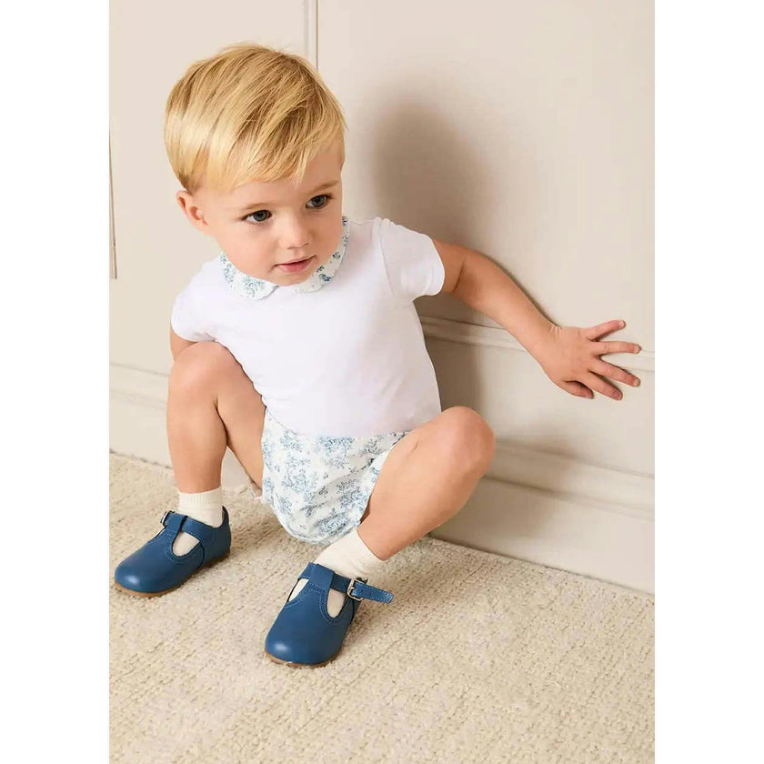 Audrey Toile Peter Pan Collar Bodysuit in Blue (1mth-2yrs)