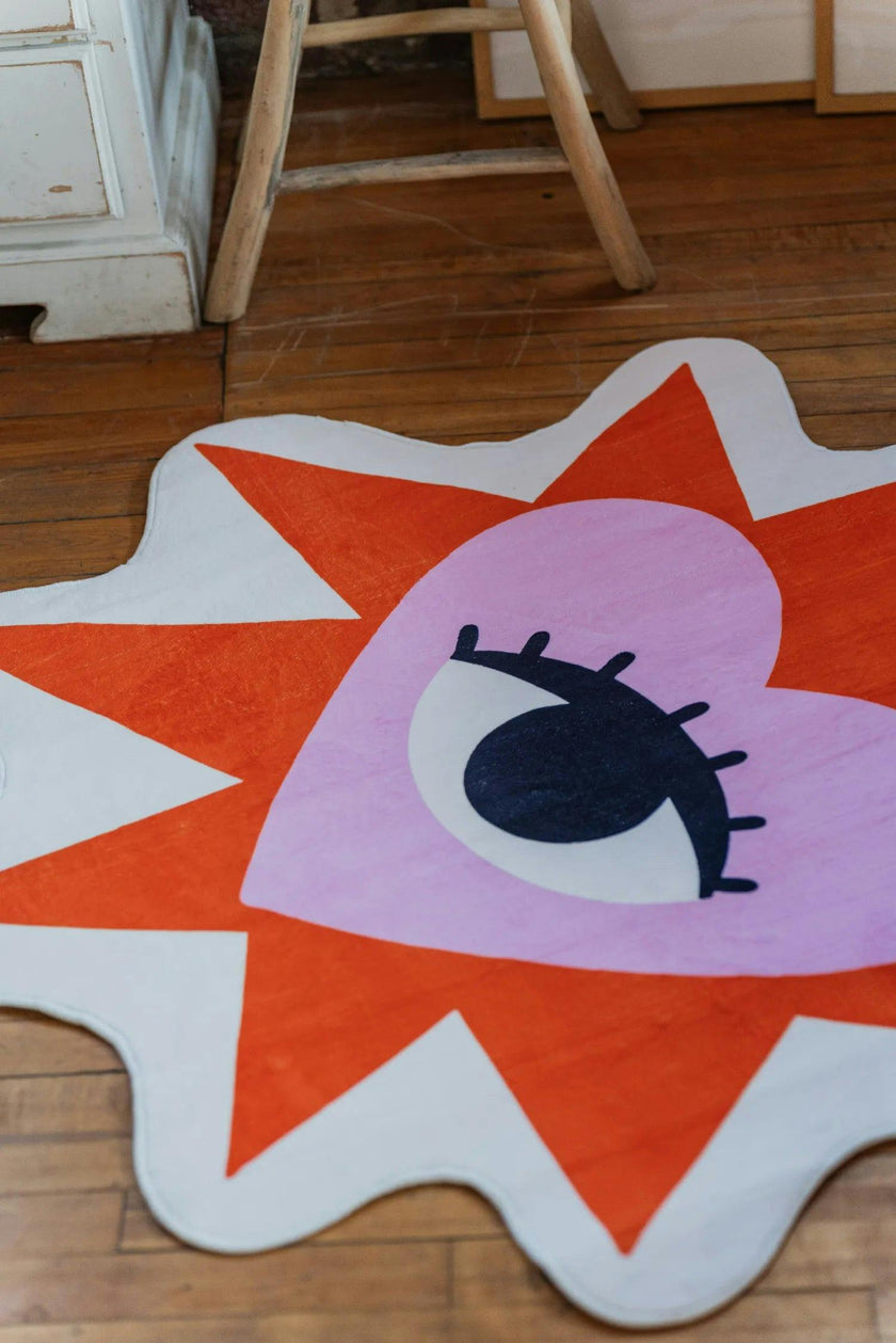 Heart Eye Rug by Megan Roy