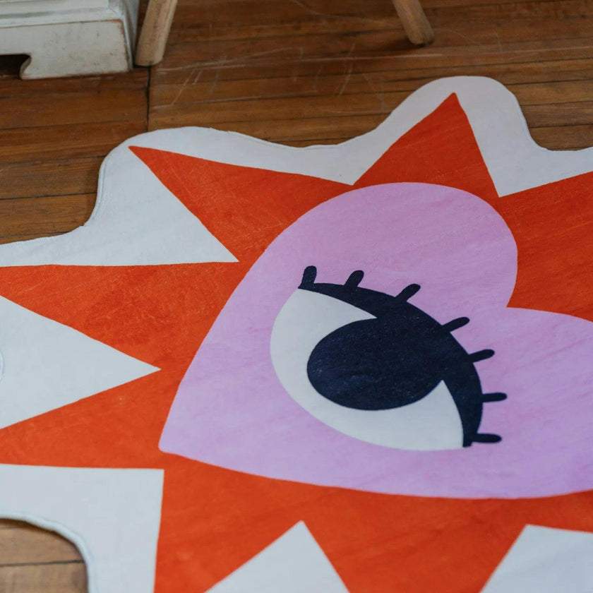 Heart Eye Rug by Megan Roy
