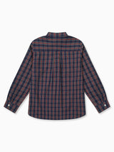Navy Tartan Mateo Long Sleeve Boy Shirt
